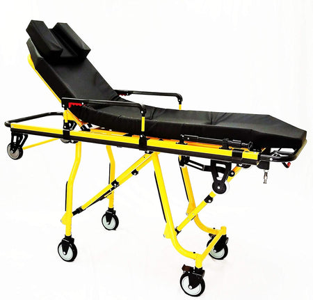 Durable and reliable yellow EMS stretcher
