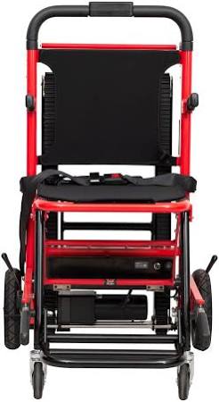 EZSTWC battery powered stair chair safely moving a patient up stairs
