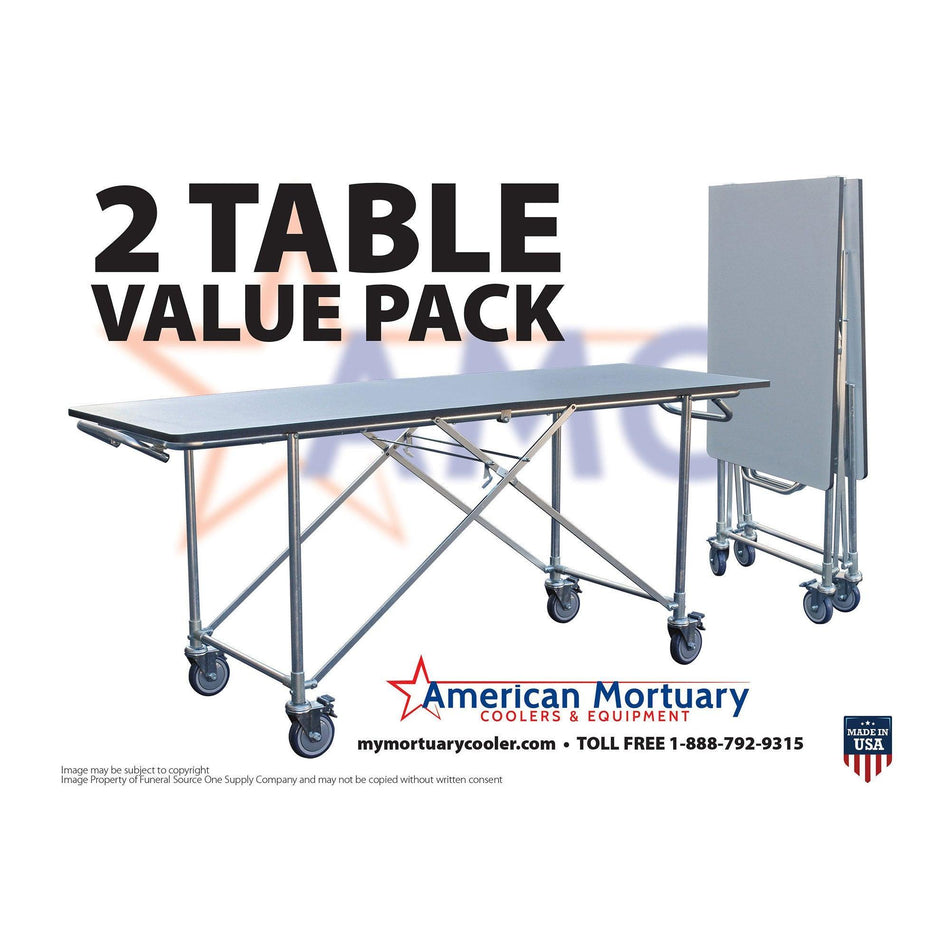 Folding Mortuary Dressing Table 2-Pack - Value Bundle