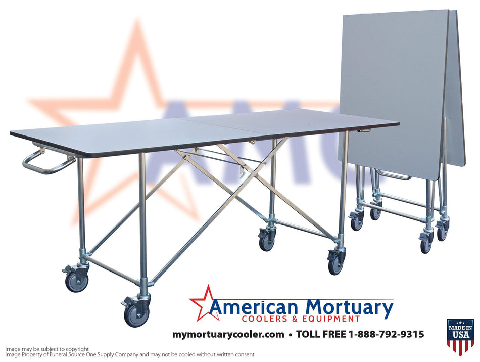 Oversized Width Folding Mortuary Dressing Table: Space-Saving Design